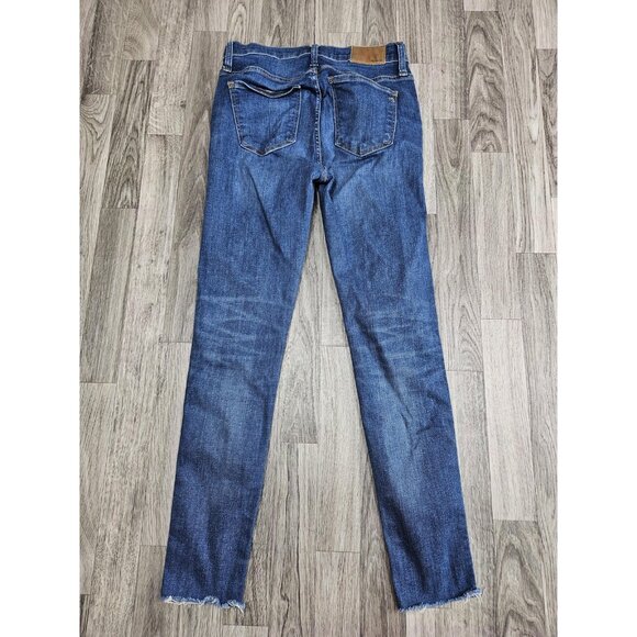 Madewell Jeans Womens 27 Blue High-Rise Skinny Raw Hem Stretch Denim - Picture 2 of 14